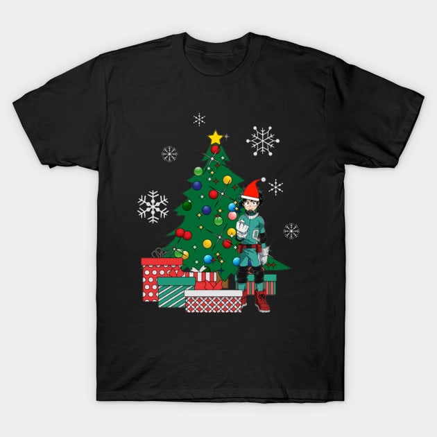 Izuku Midoriya Around The Christmas Tree T-Shirt by millustrationsbymatt